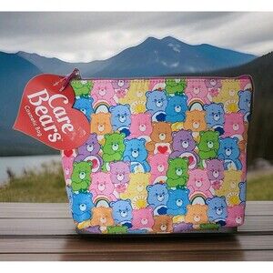 Care Bears Cosmetic Bag MakeUp Pouch Carryall Zipper Closure Multicolor Gift NEW